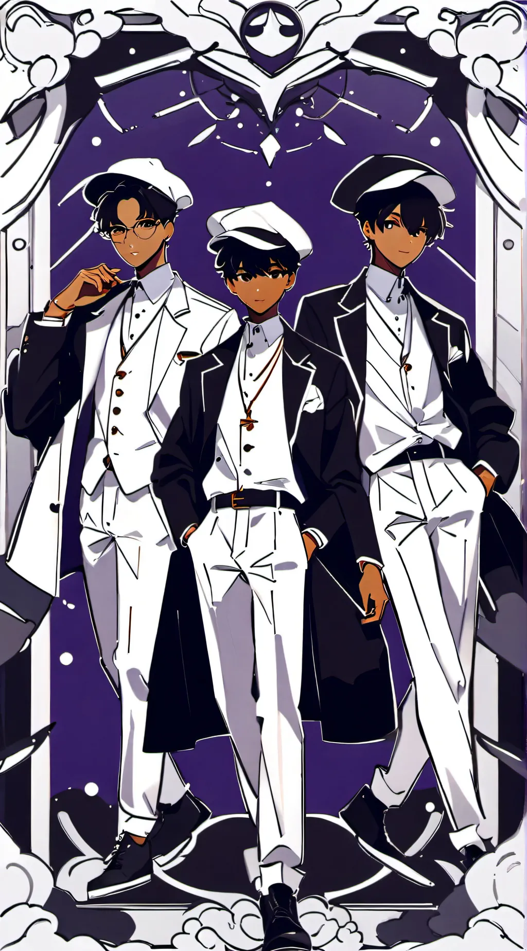 ai character: Andre,Dante,jay  background