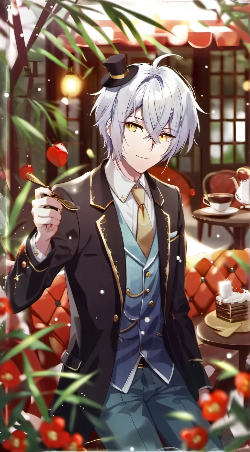 ai character: cafe day background
