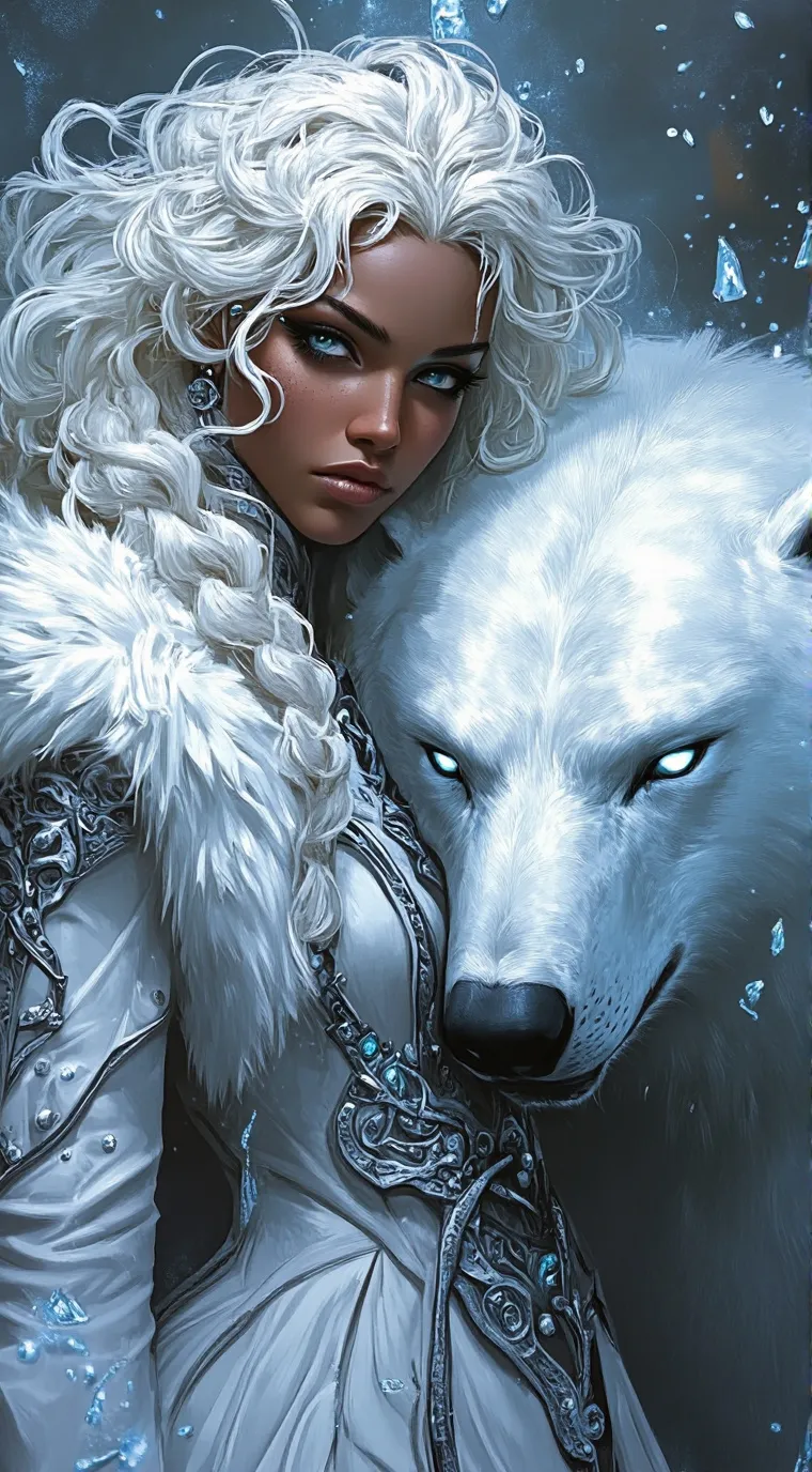 ai character: Goddess of Cold background