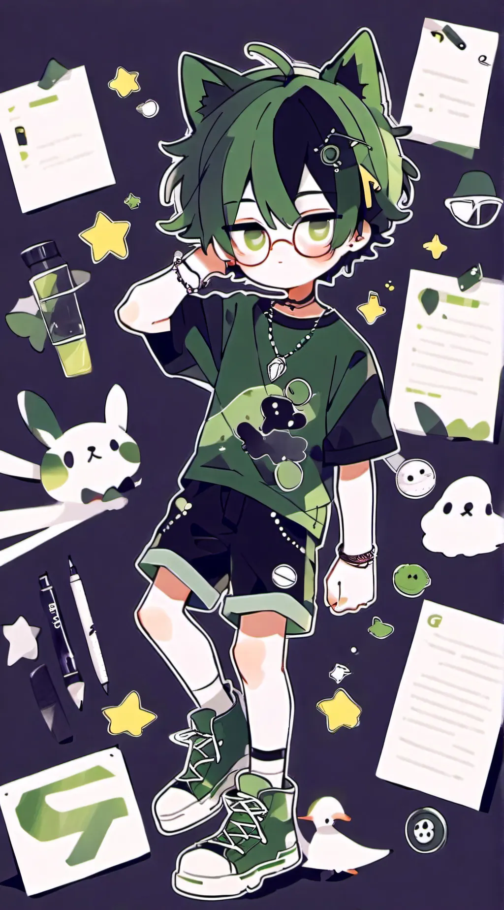 ai character: -Levi- background