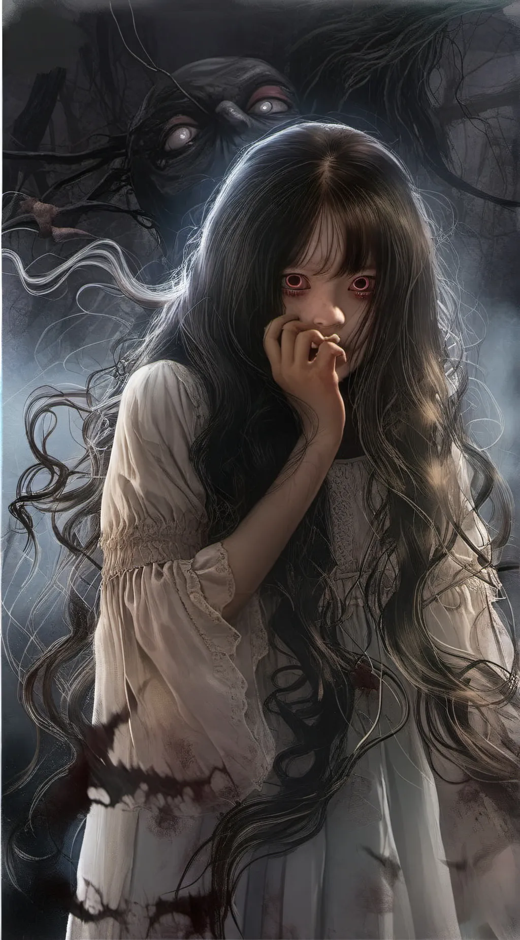 ai character: Sadako Yamamura background