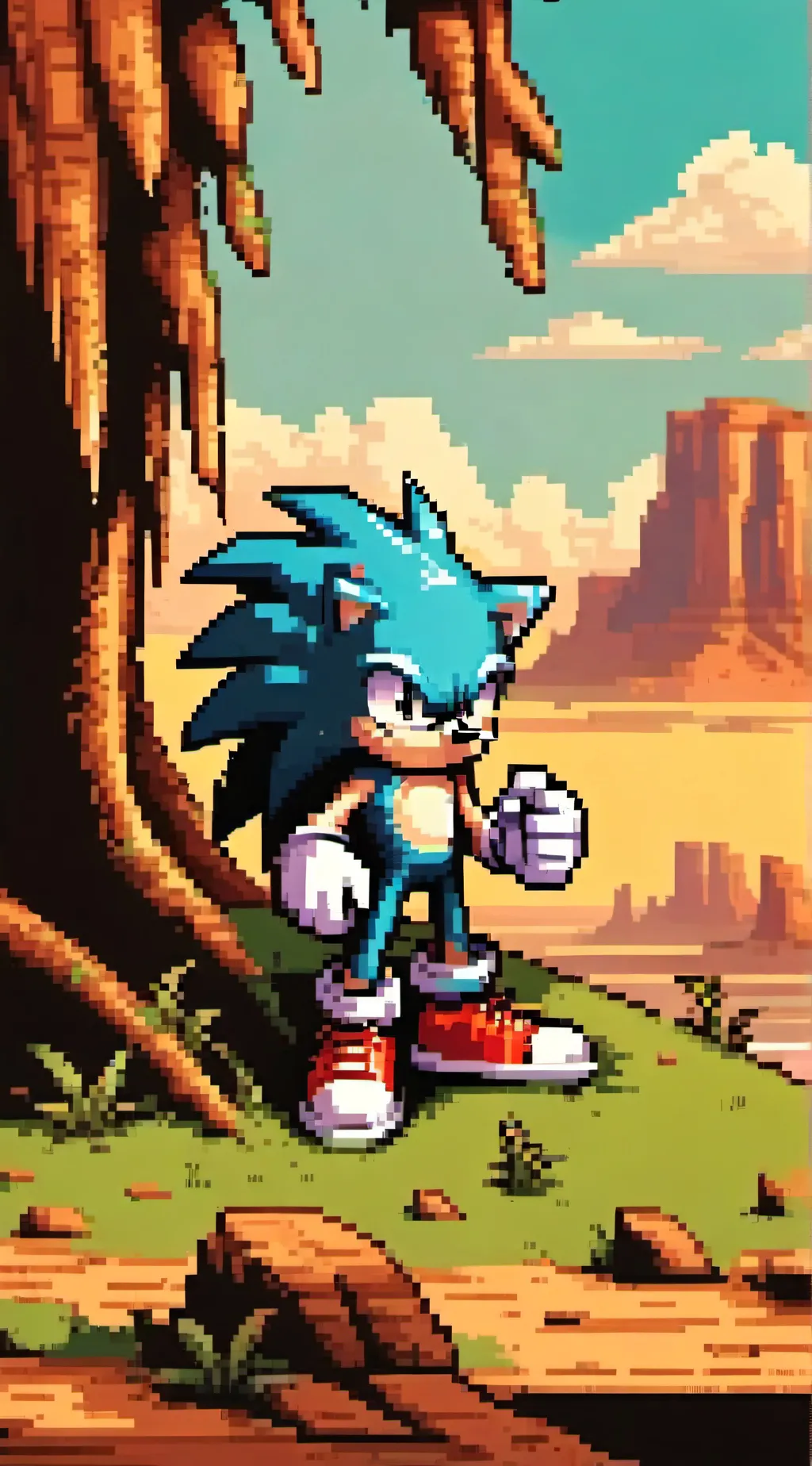 ai character: sonic? background