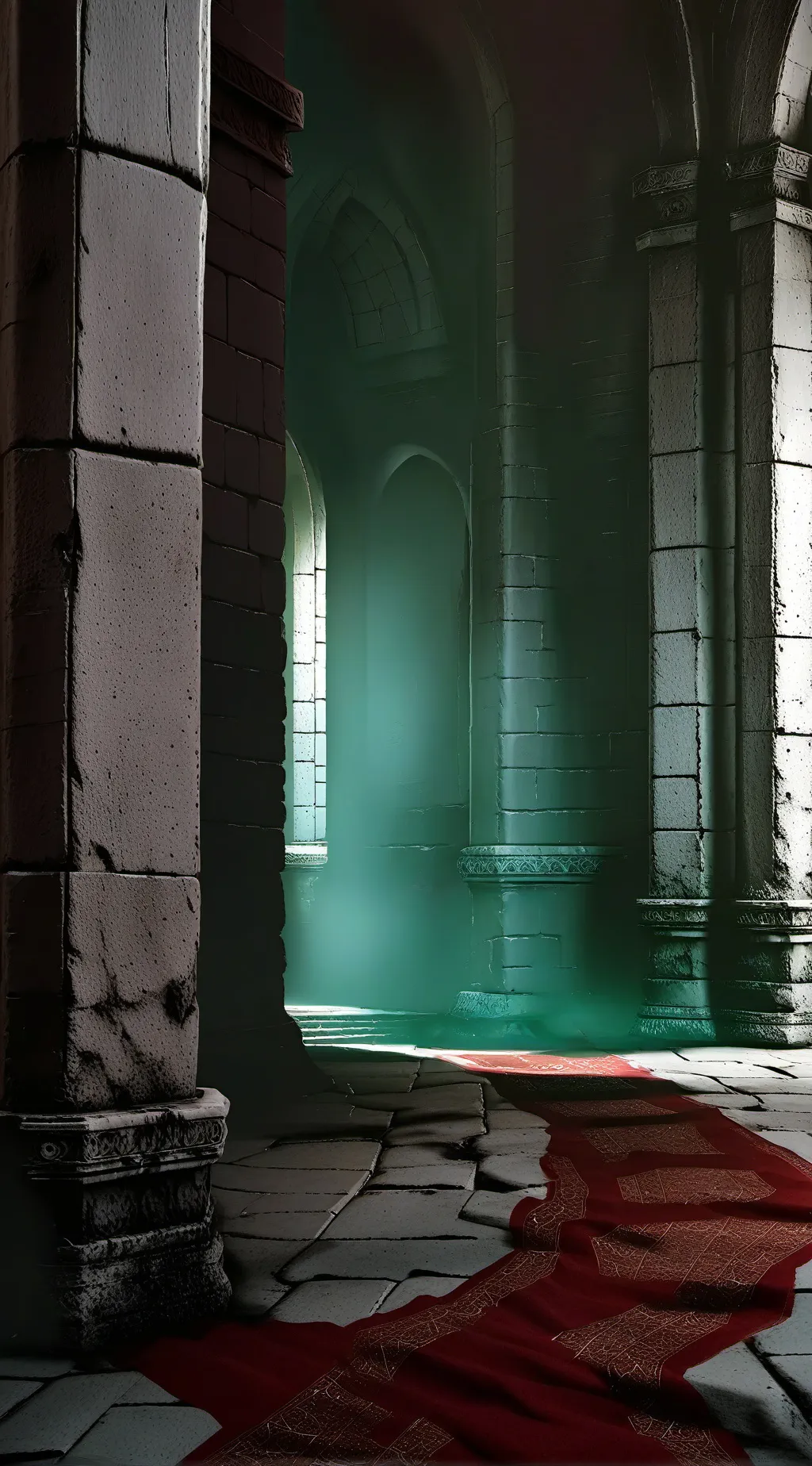 ai character: endless hall background