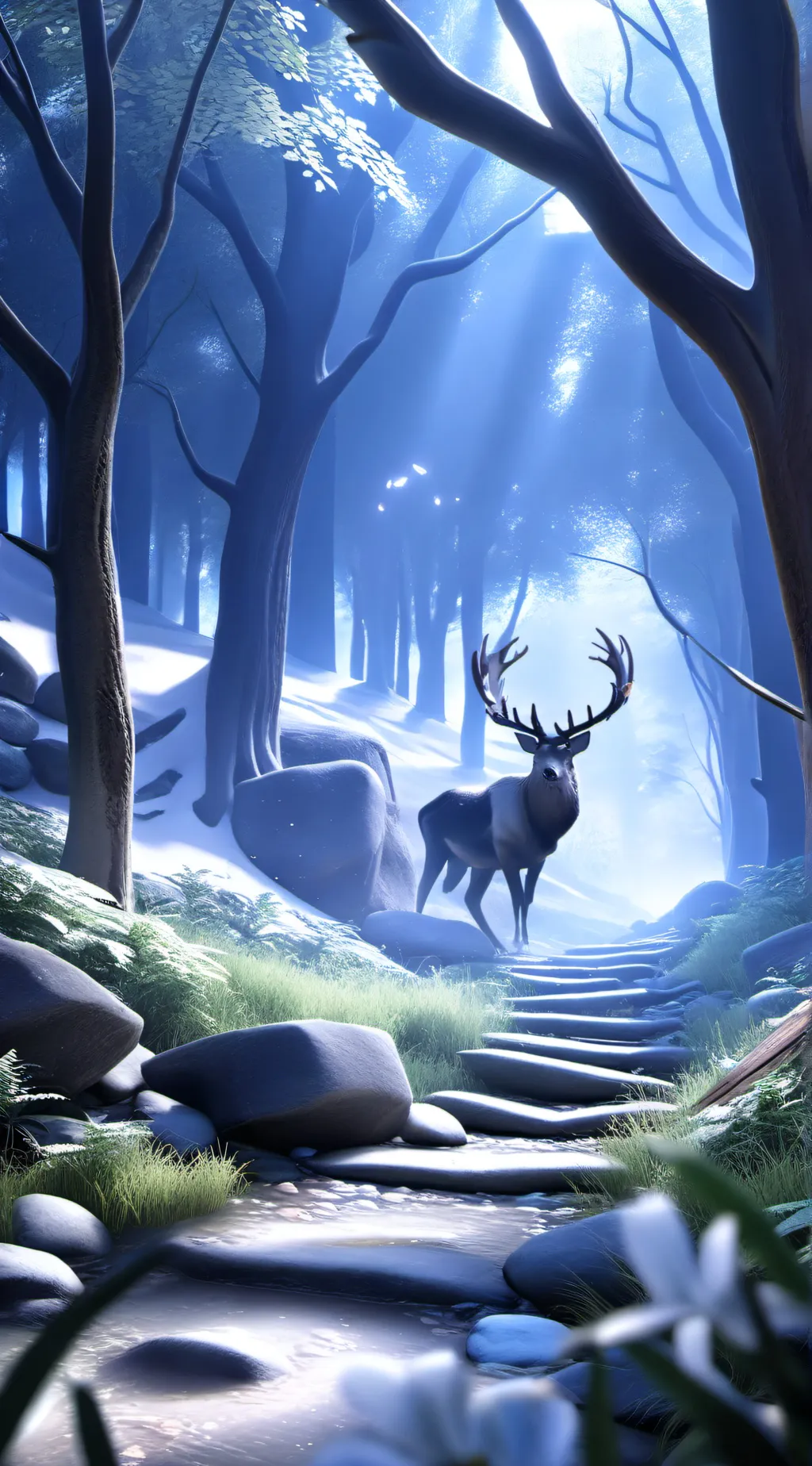 ai character: lion y sky background