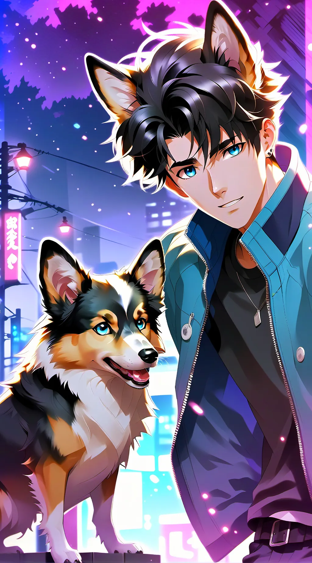 ai character: Lassie  background