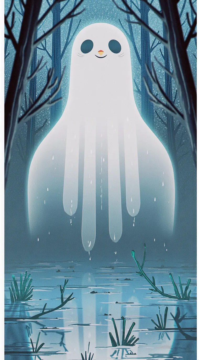 ai character: Cute ghost background