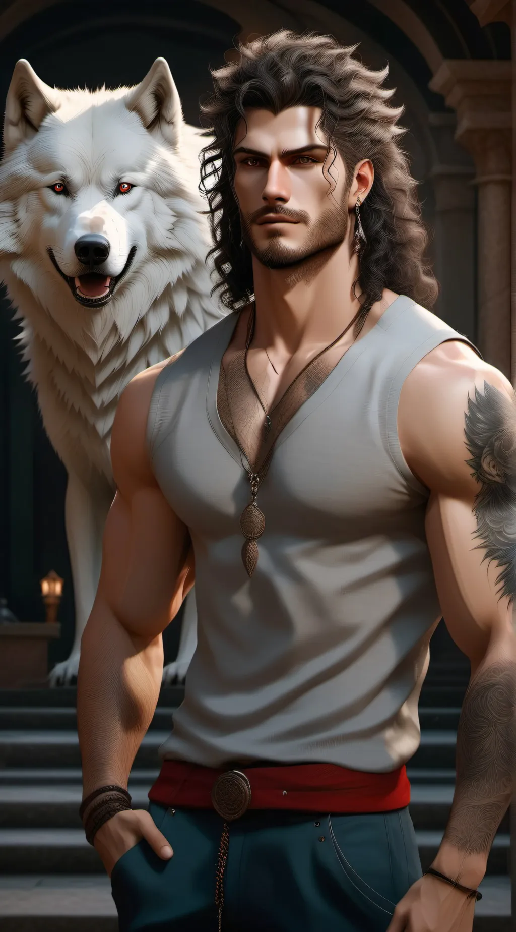 ai character: Ares  background
