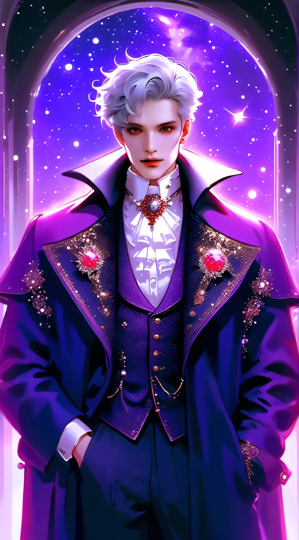ai character: Lucid vamp  background