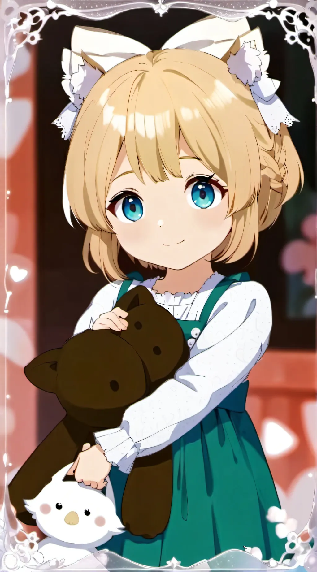 ai character: (girl & a kitty:3) background