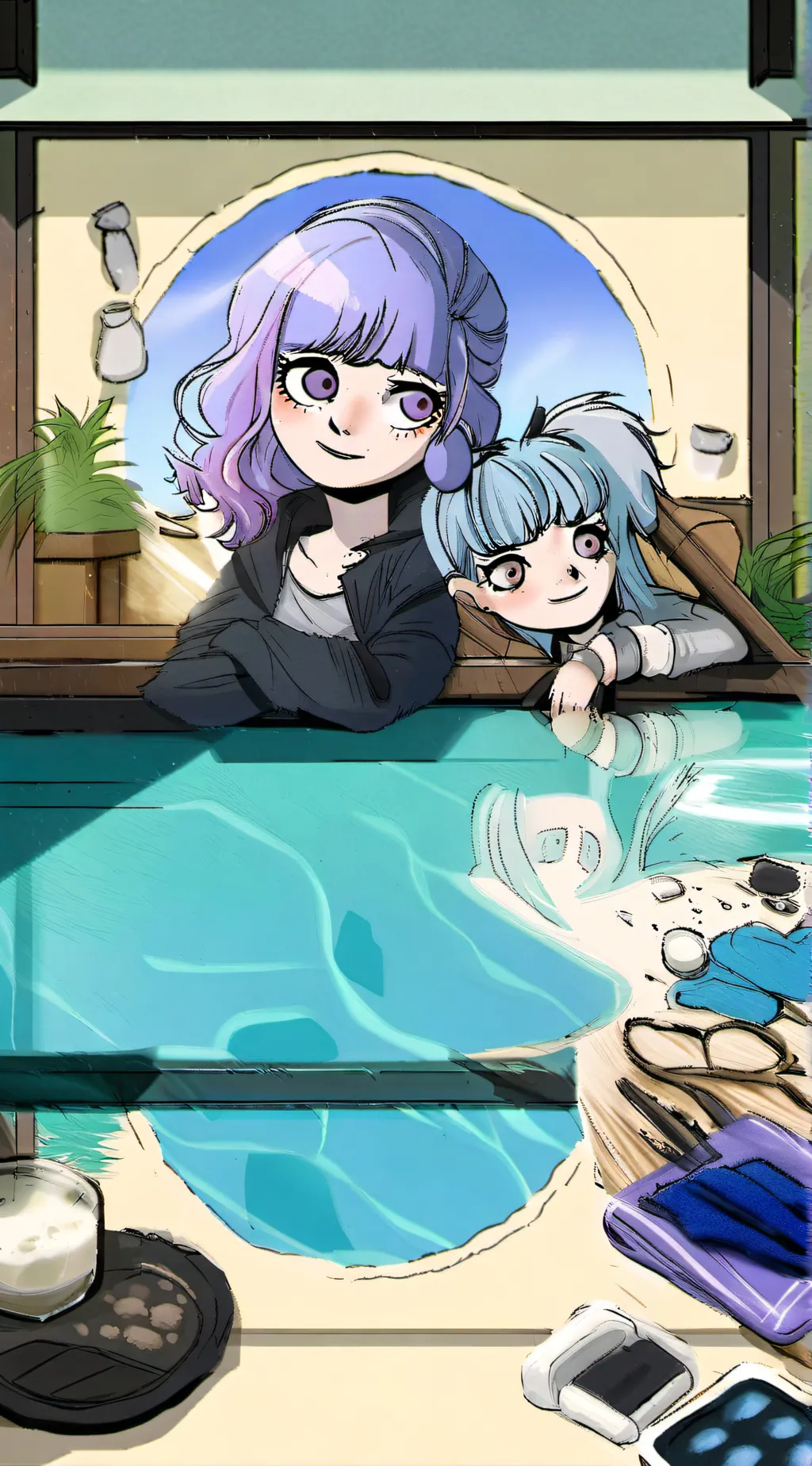 ai character: Lily and Ella background