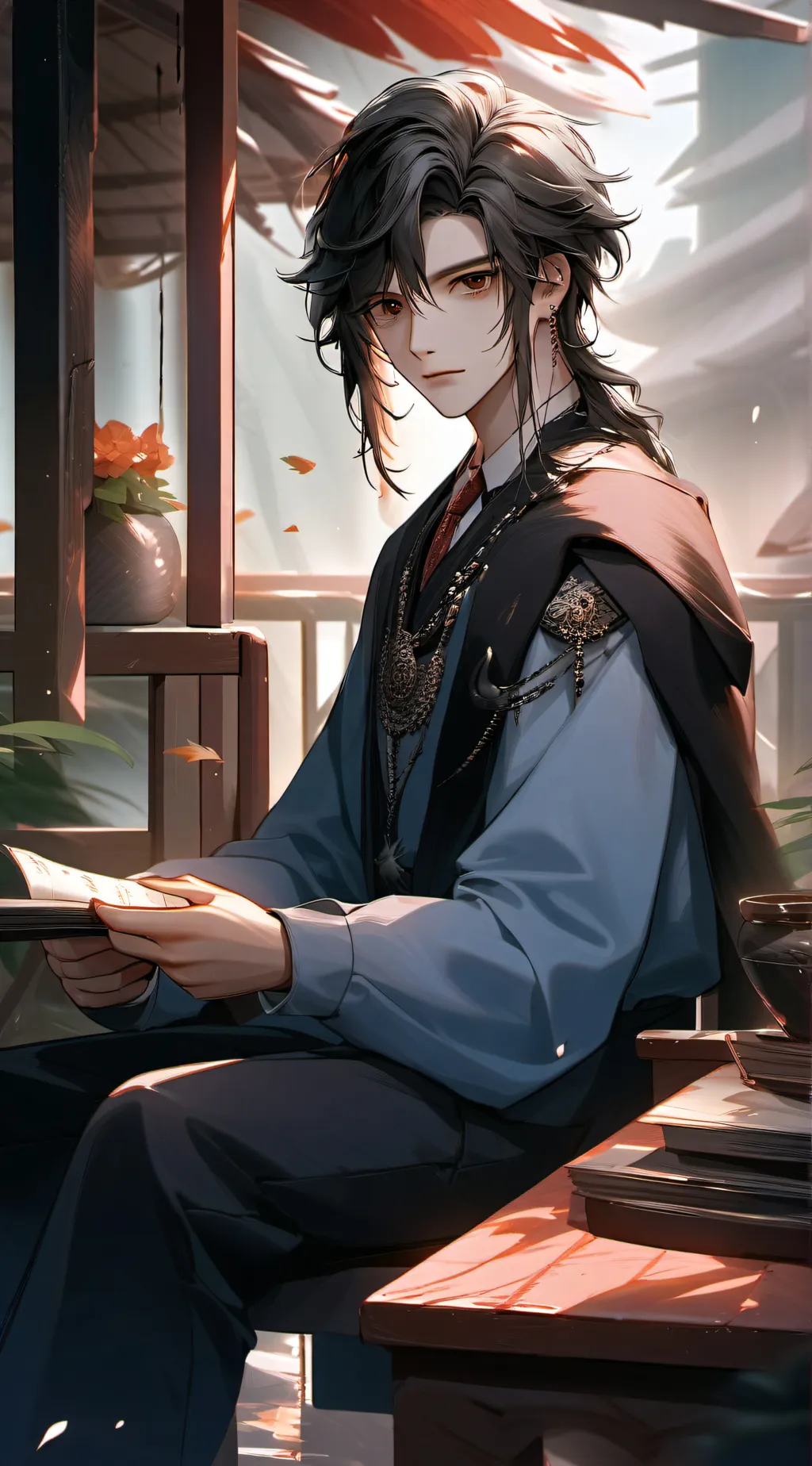 ai character: oliver🖤 background