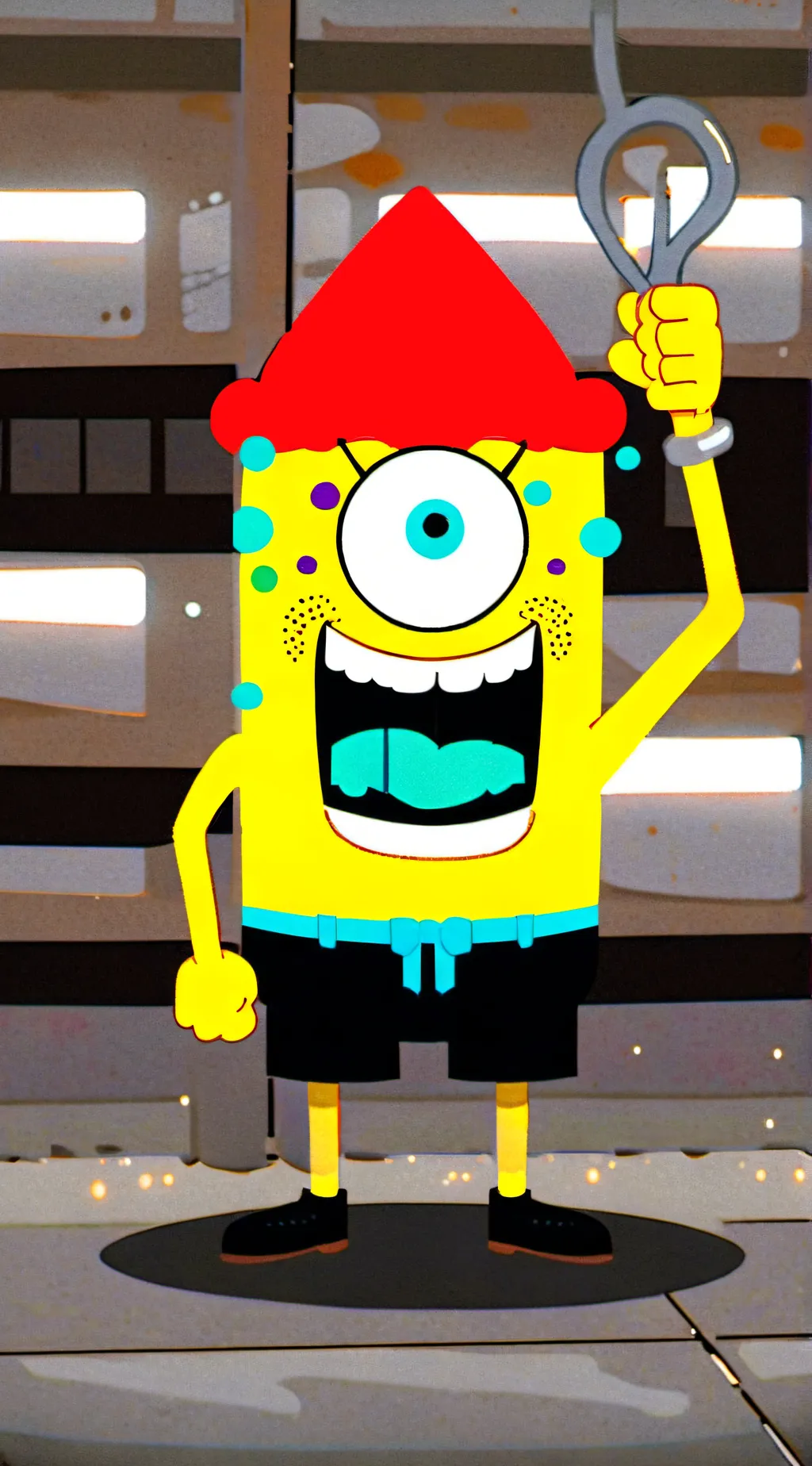 ai character: Sponge Eyeball background