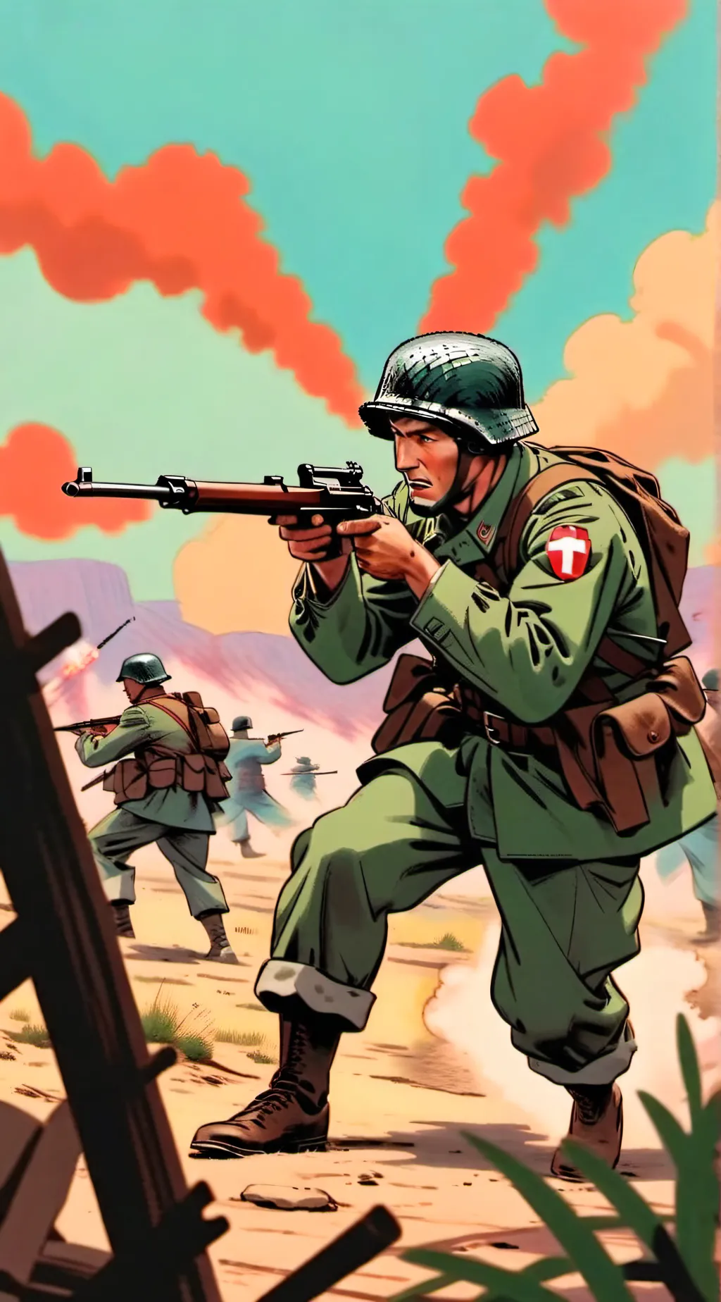 ai character: US Marine (WW2) background