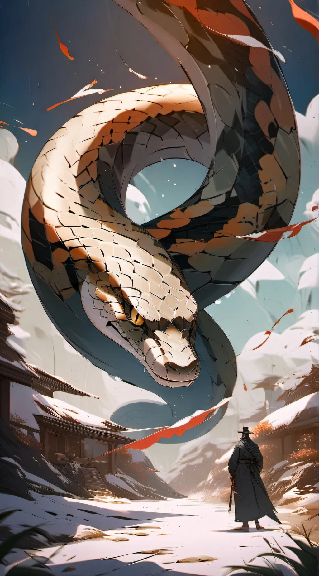 ai character: angry snake background