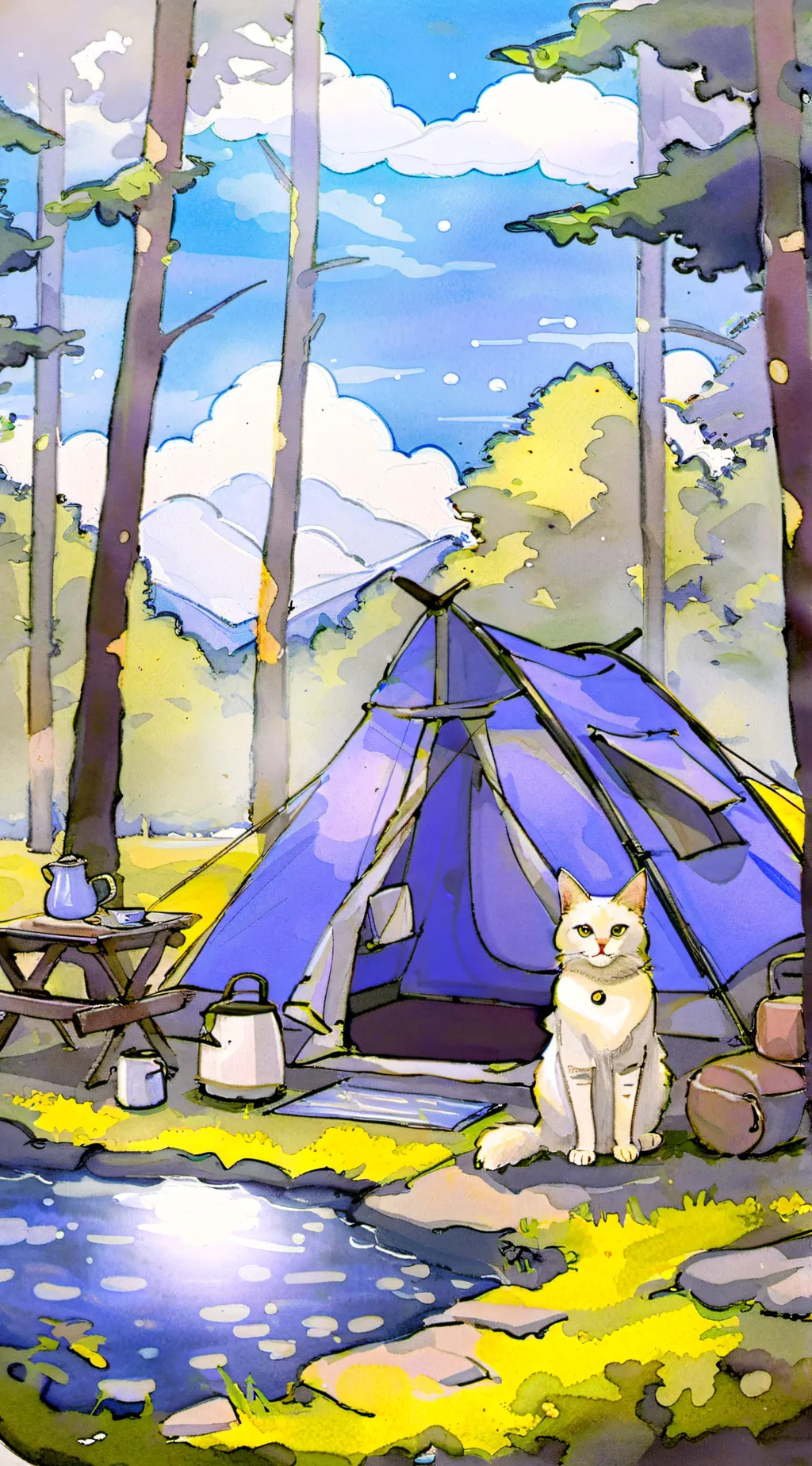 ai character: Camping! :D background
