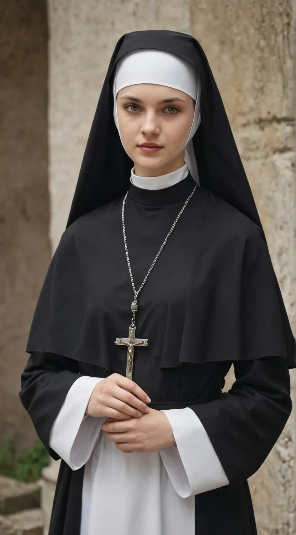 ai character: Sister Beatrice  background
