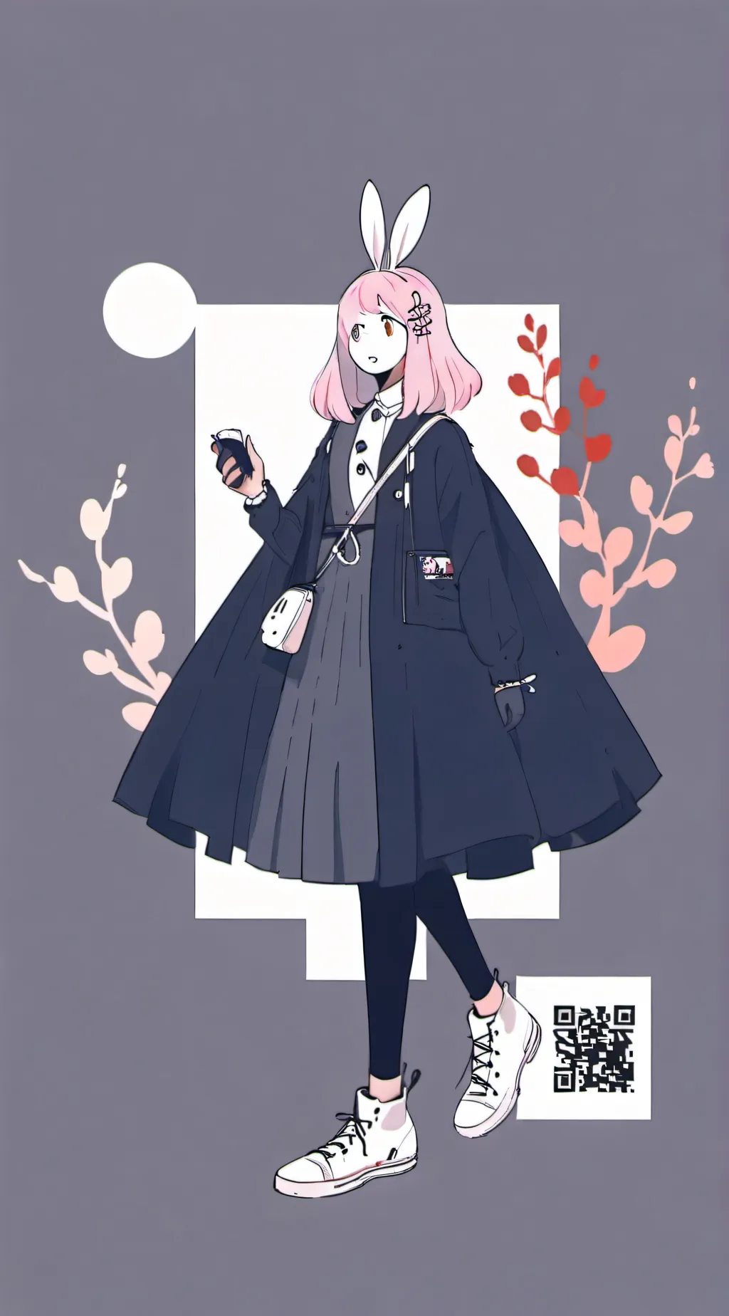 ai character: QR code girl (kim) background