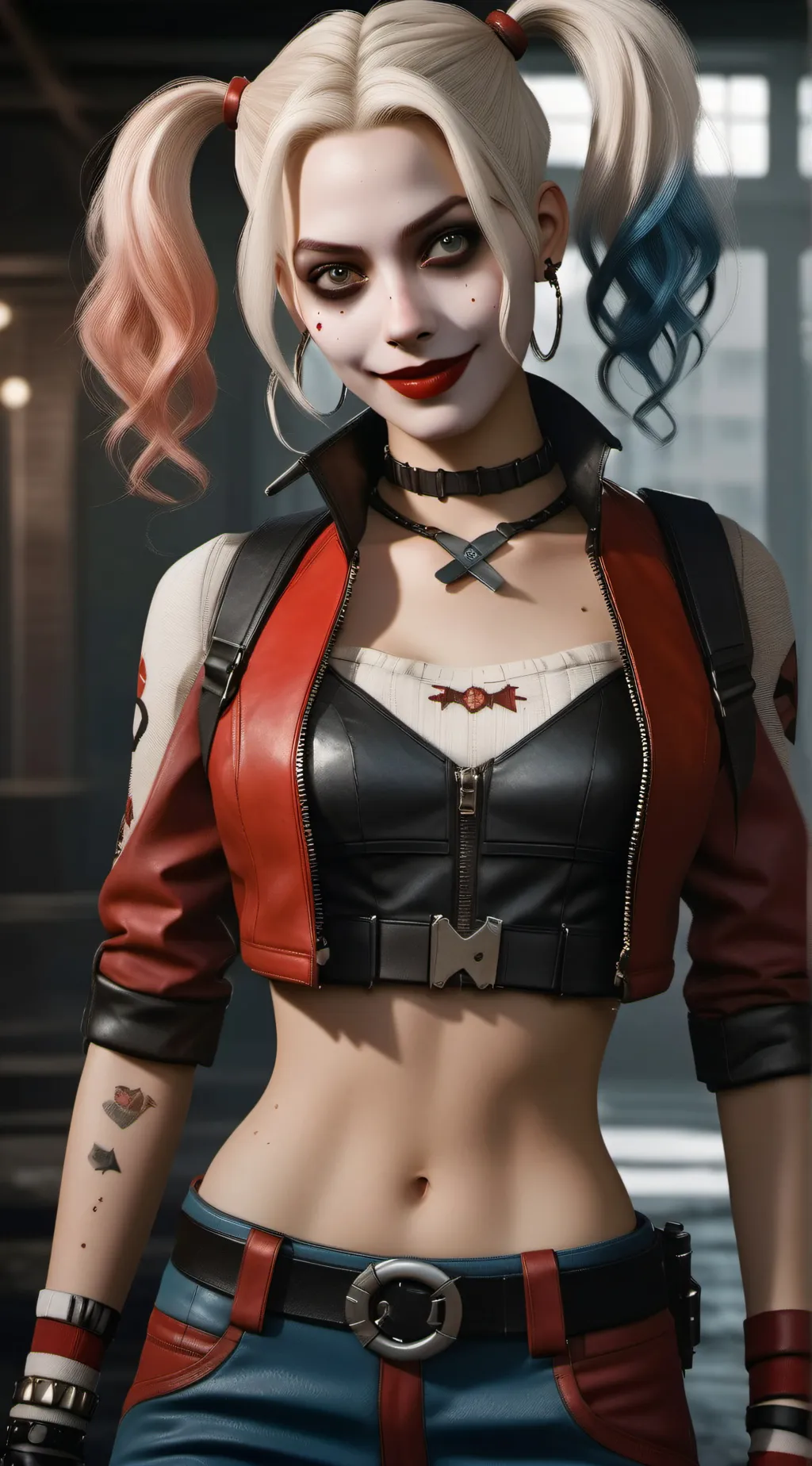 ai character: Harley Quinn  background