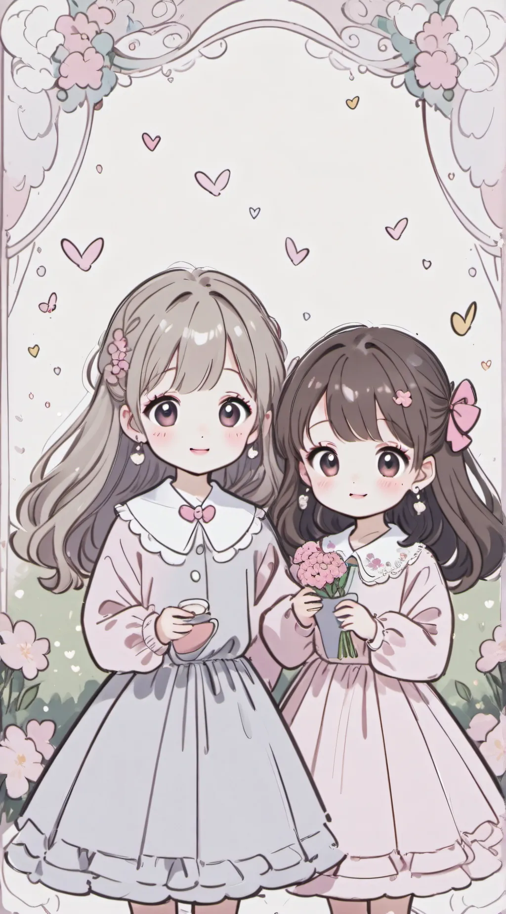 ai character: mina and lina  background