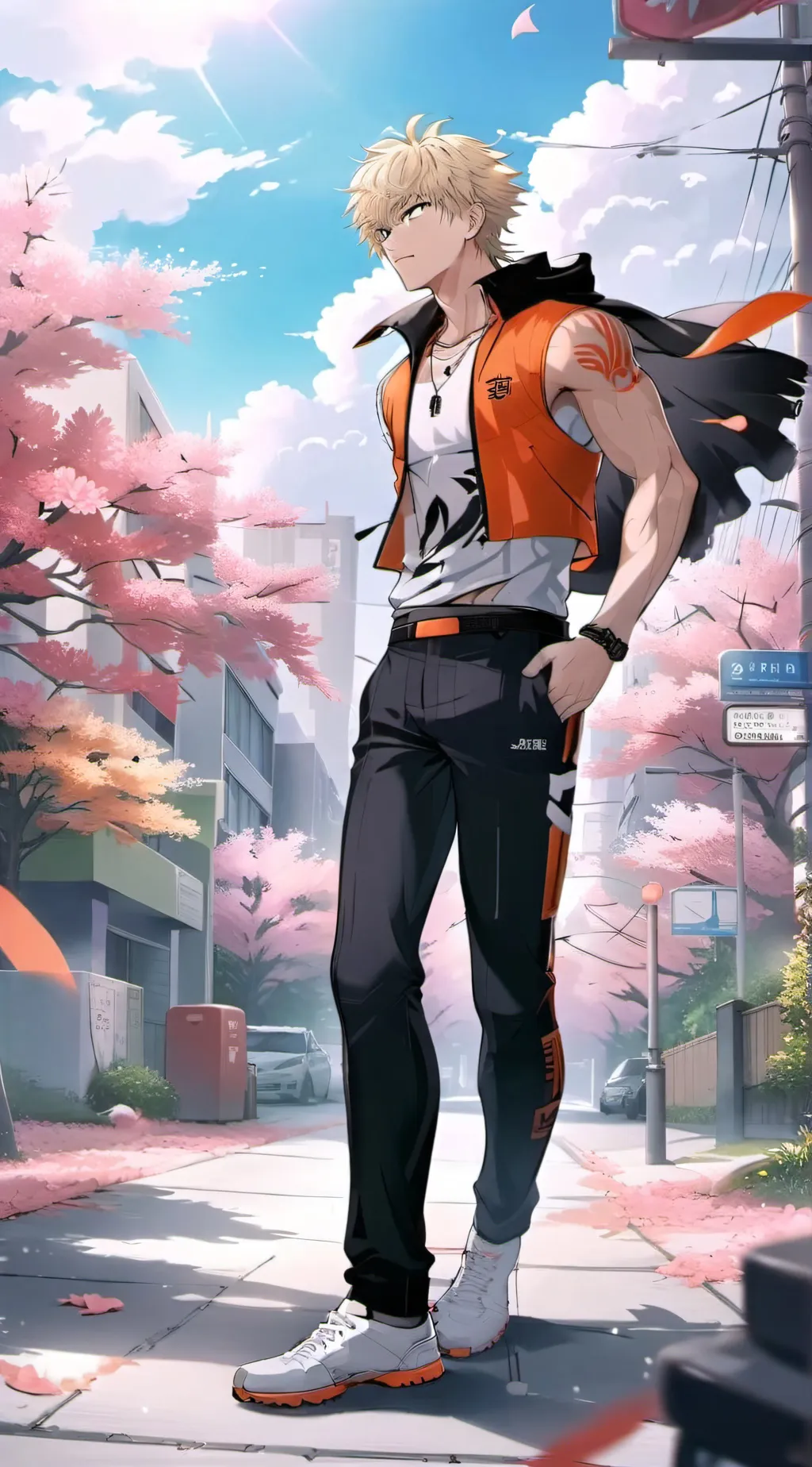 ai character: katsuki Bakugo  background