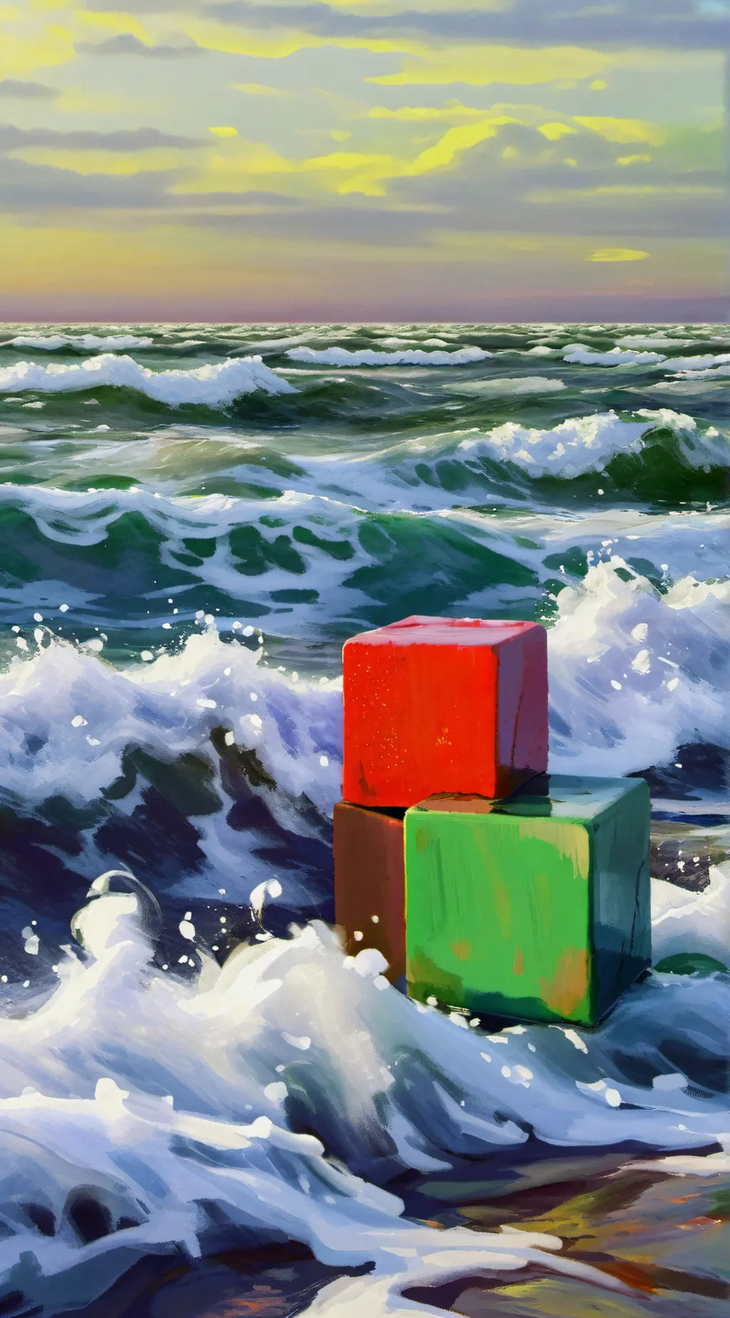 ai character: brown cube background