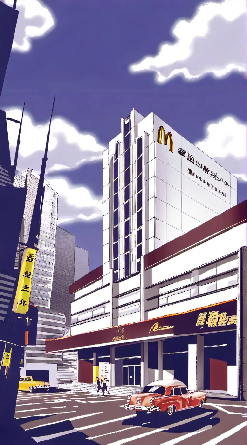 ai character: Mha in mcdonalds background