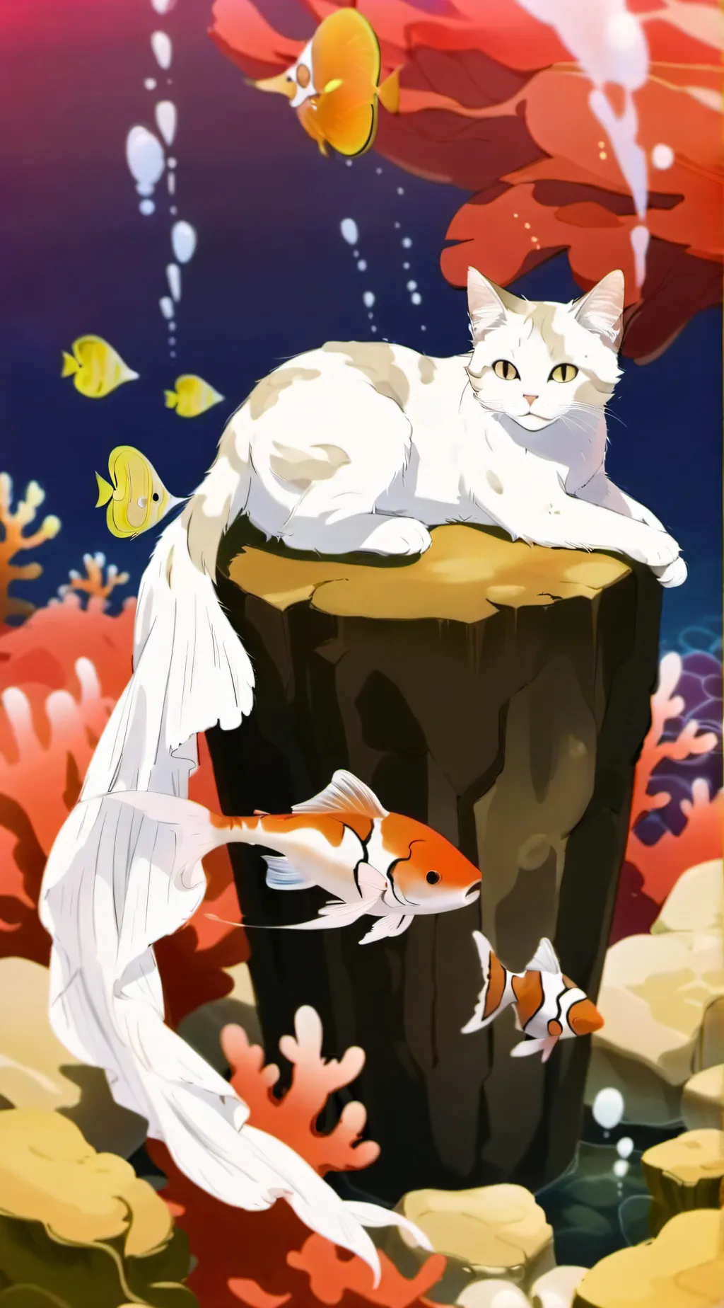 ai character: Koi - Warriors au background