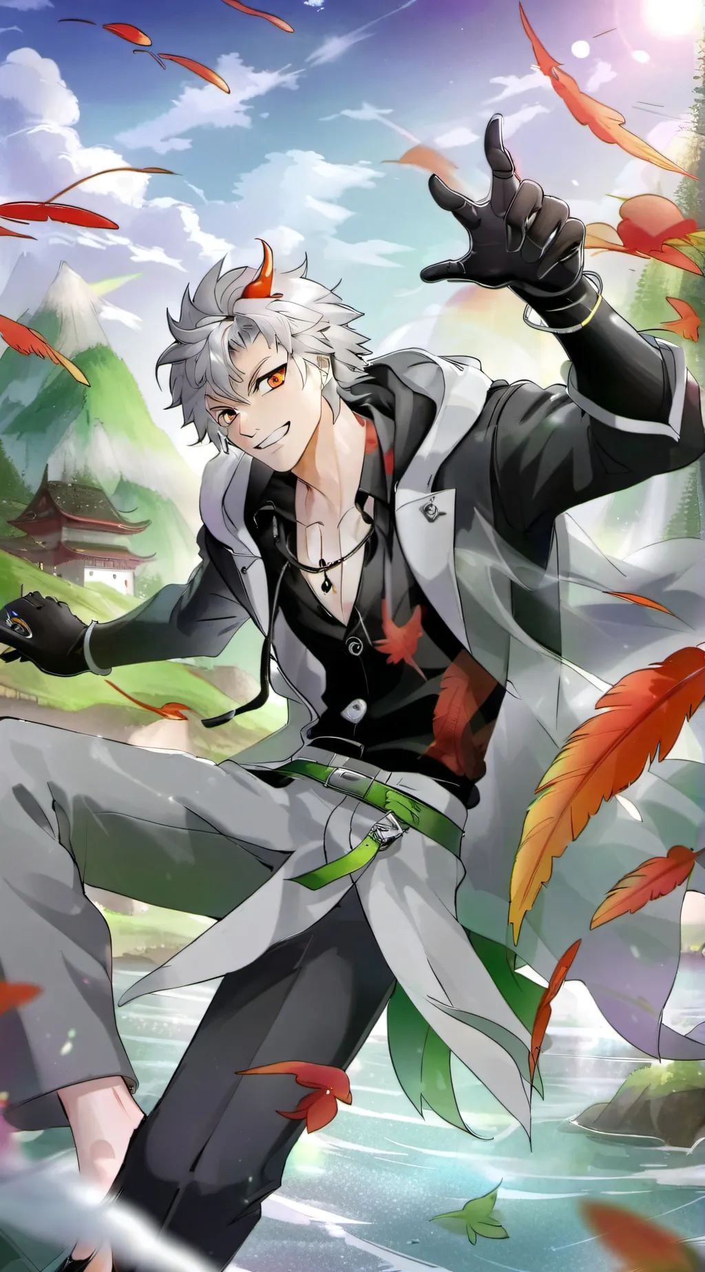 ai character: koji Kabuto  background