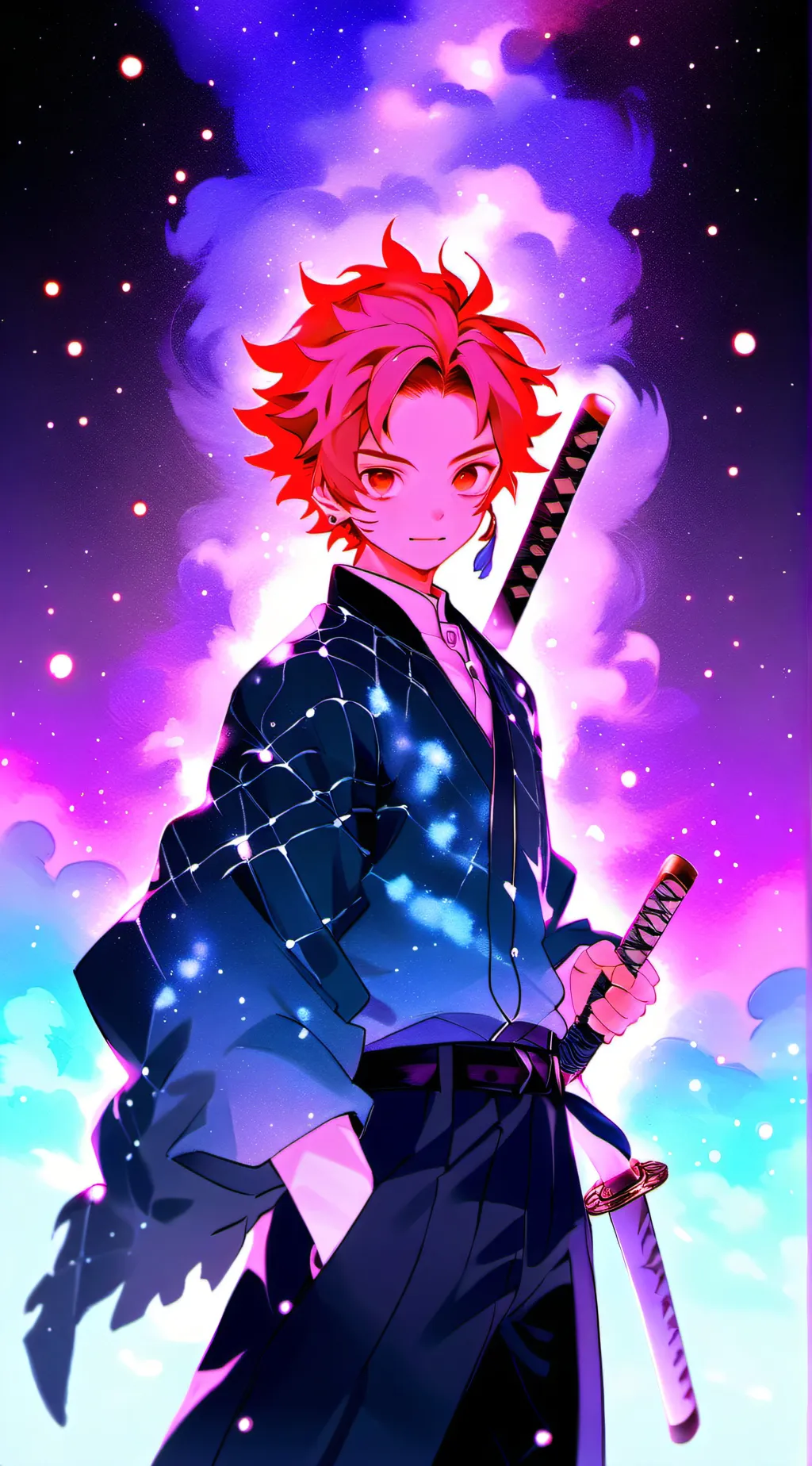 ai character: Tanjiro, Nezuko background