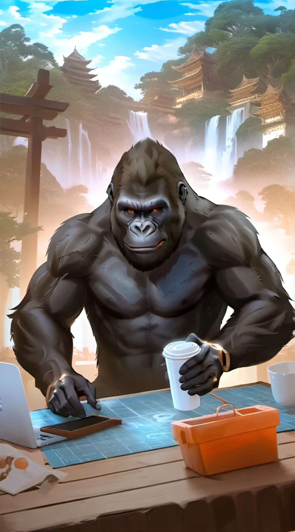 ai character: gtag monke background