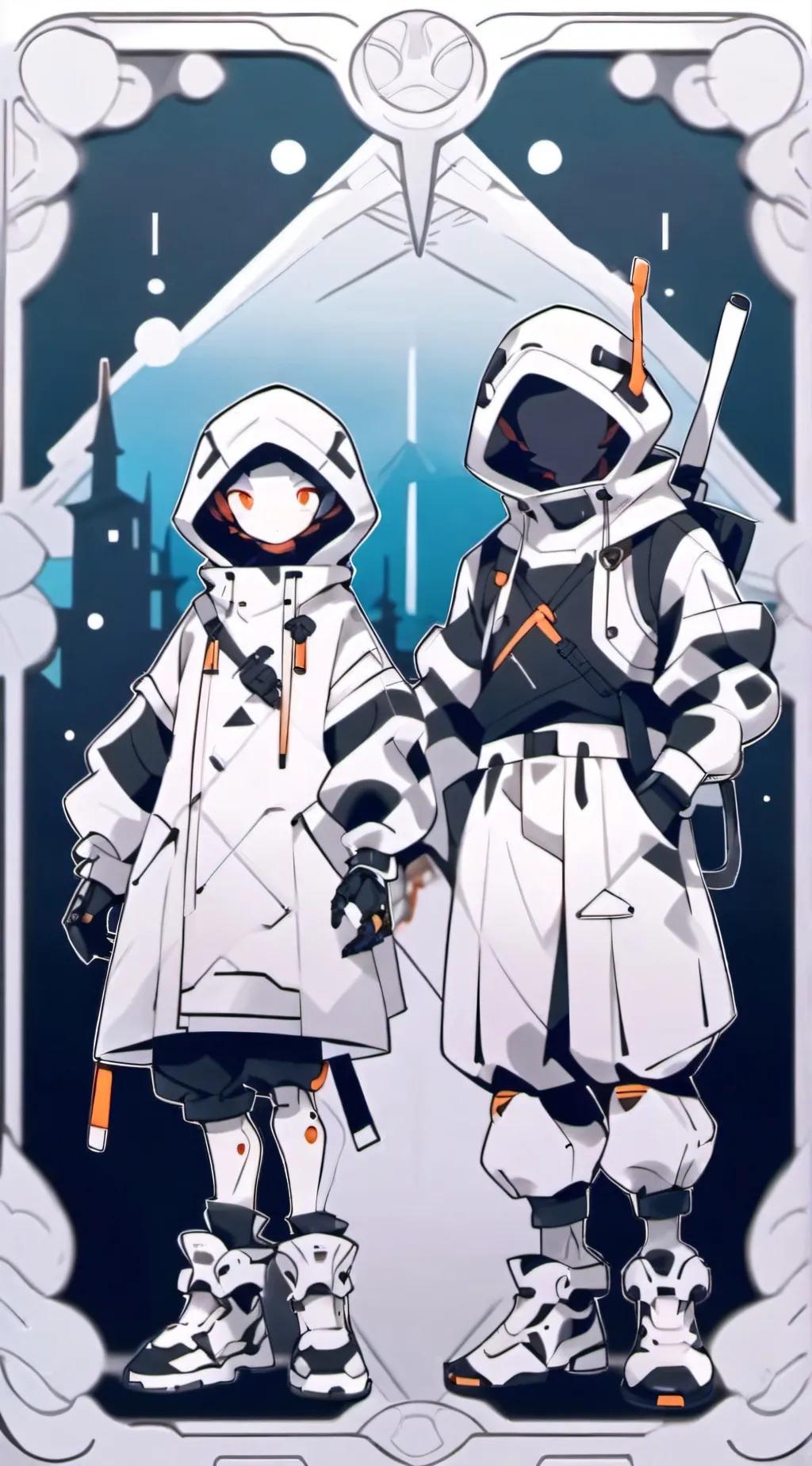 ai character: e-45 and e-44  background