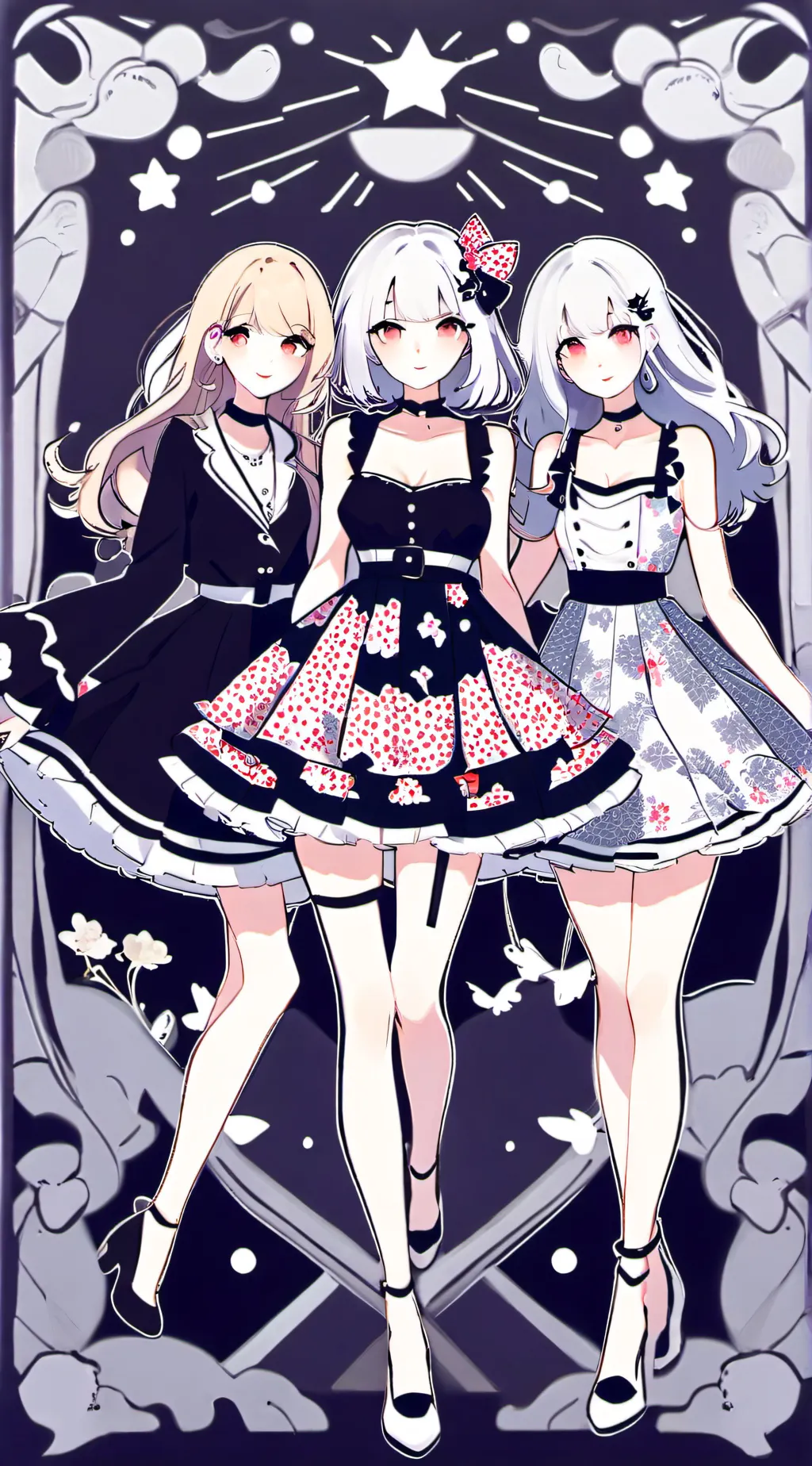 ai character: 3 Popular Girls background
