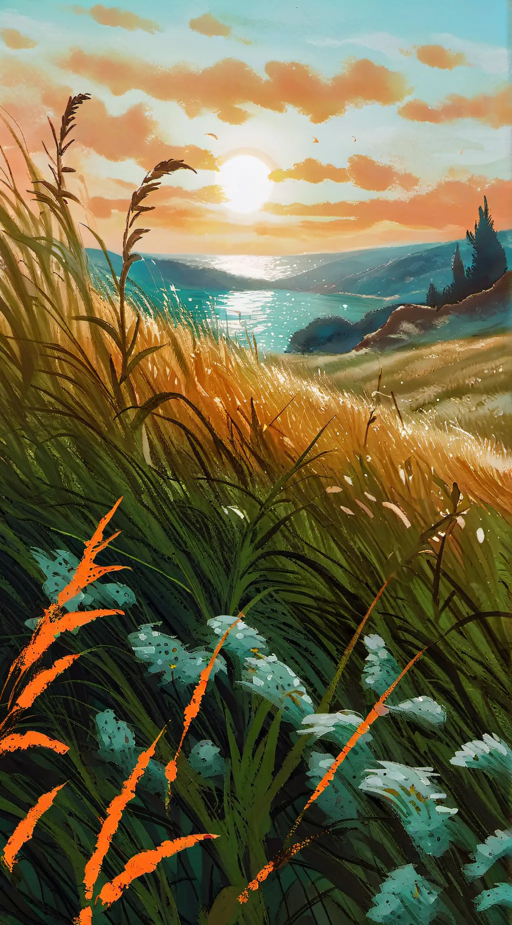ai character: touch grass background
