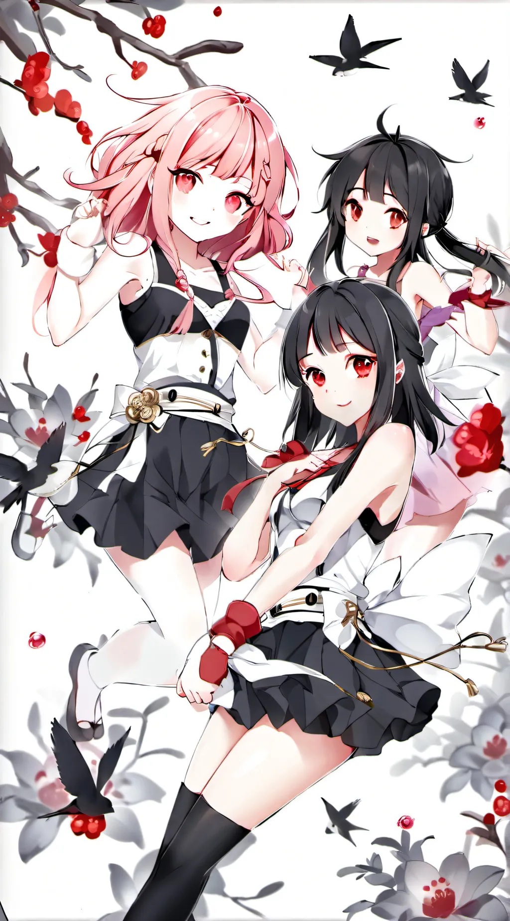 ai character: girls sleep over background