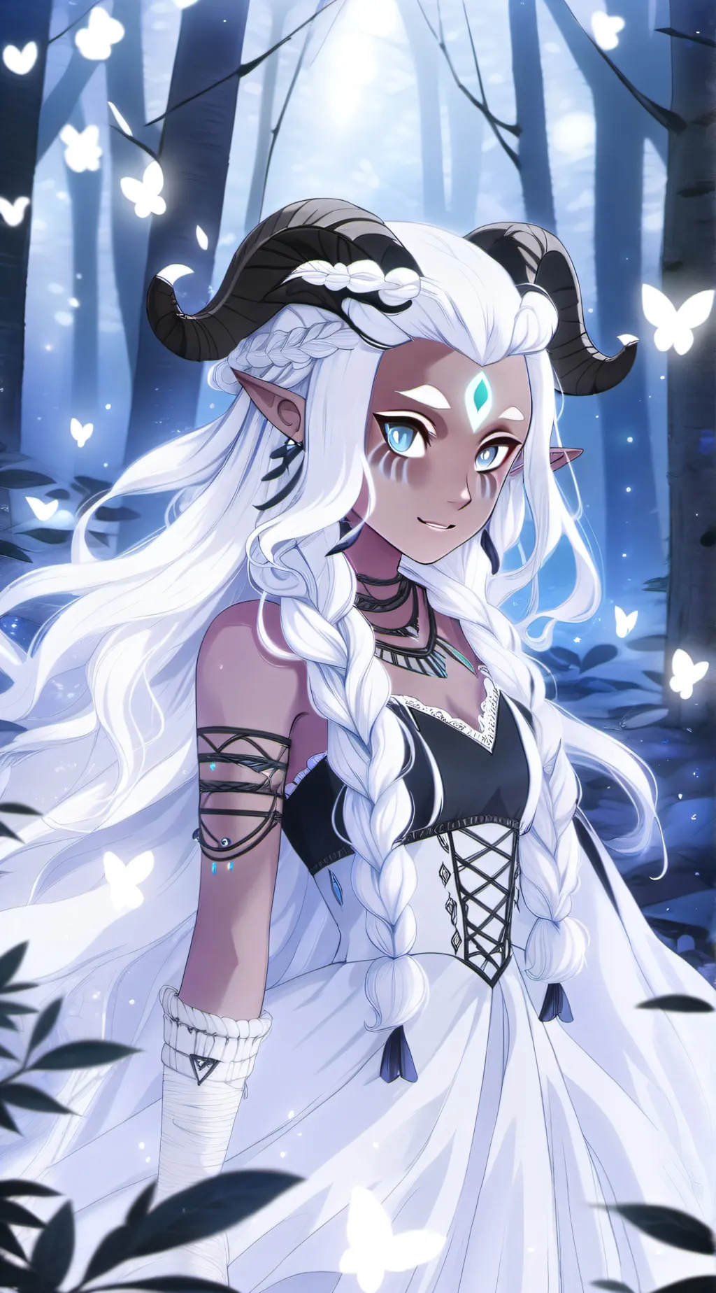 ai character: LunestraMoonhollow background