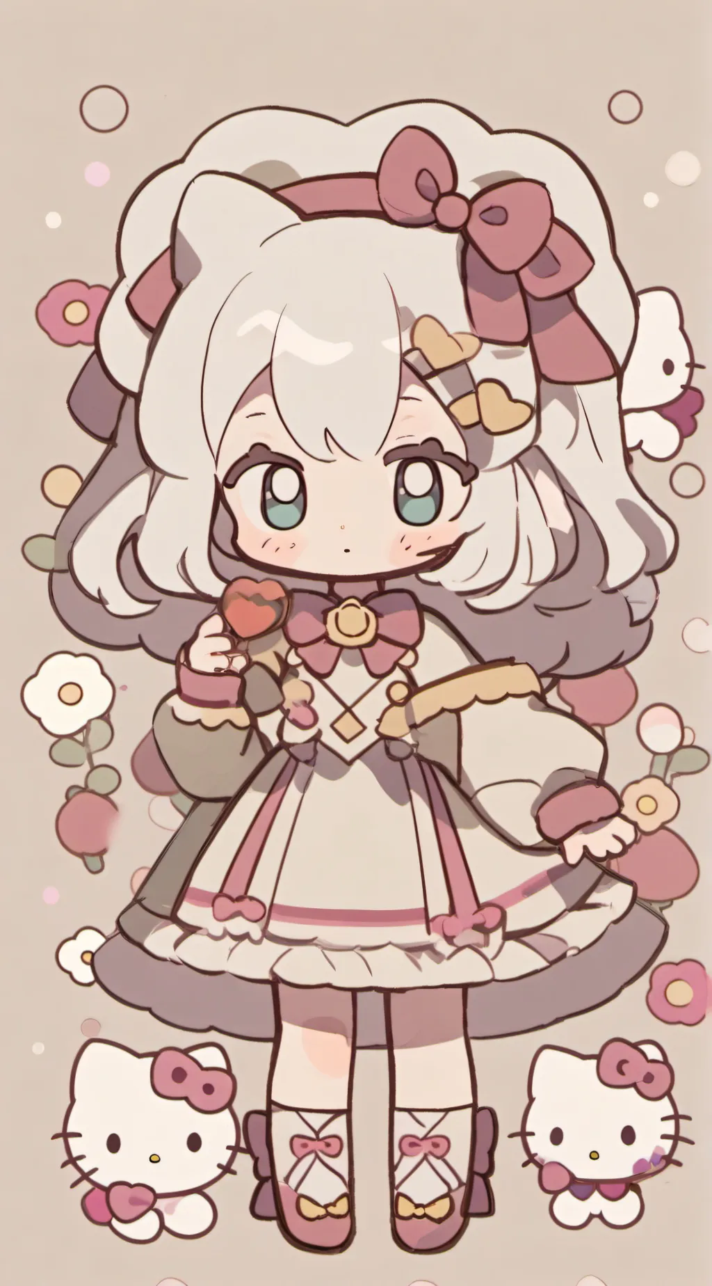 ai character: hello kitty girl background