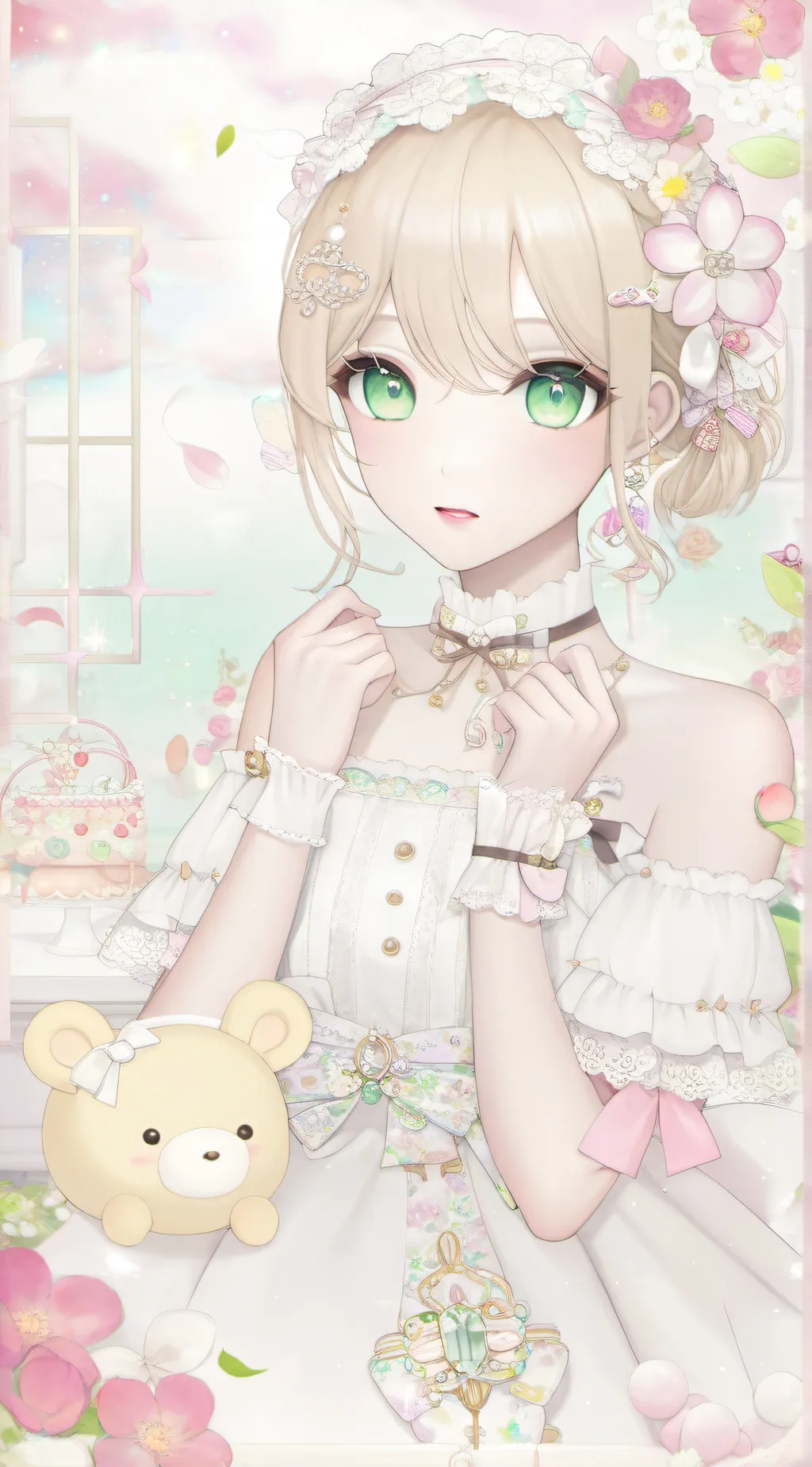 ai character: hearts mark background