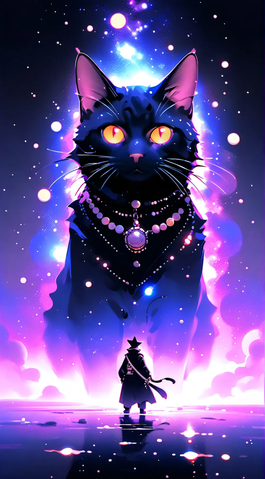 ai character: gato mistico background