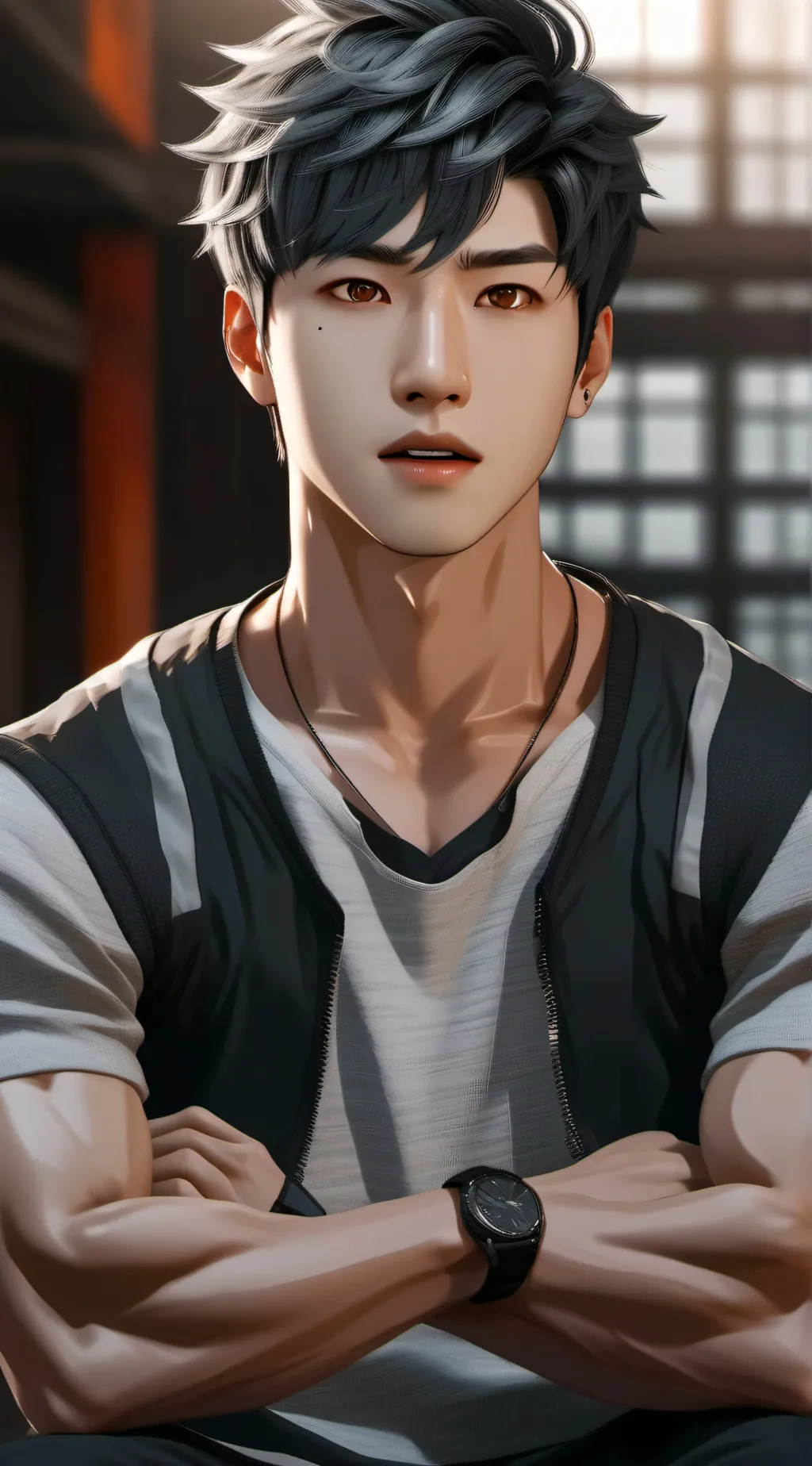 ai character: MinHyun Lee background