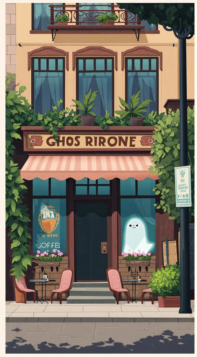 ai character: Calm cafe background