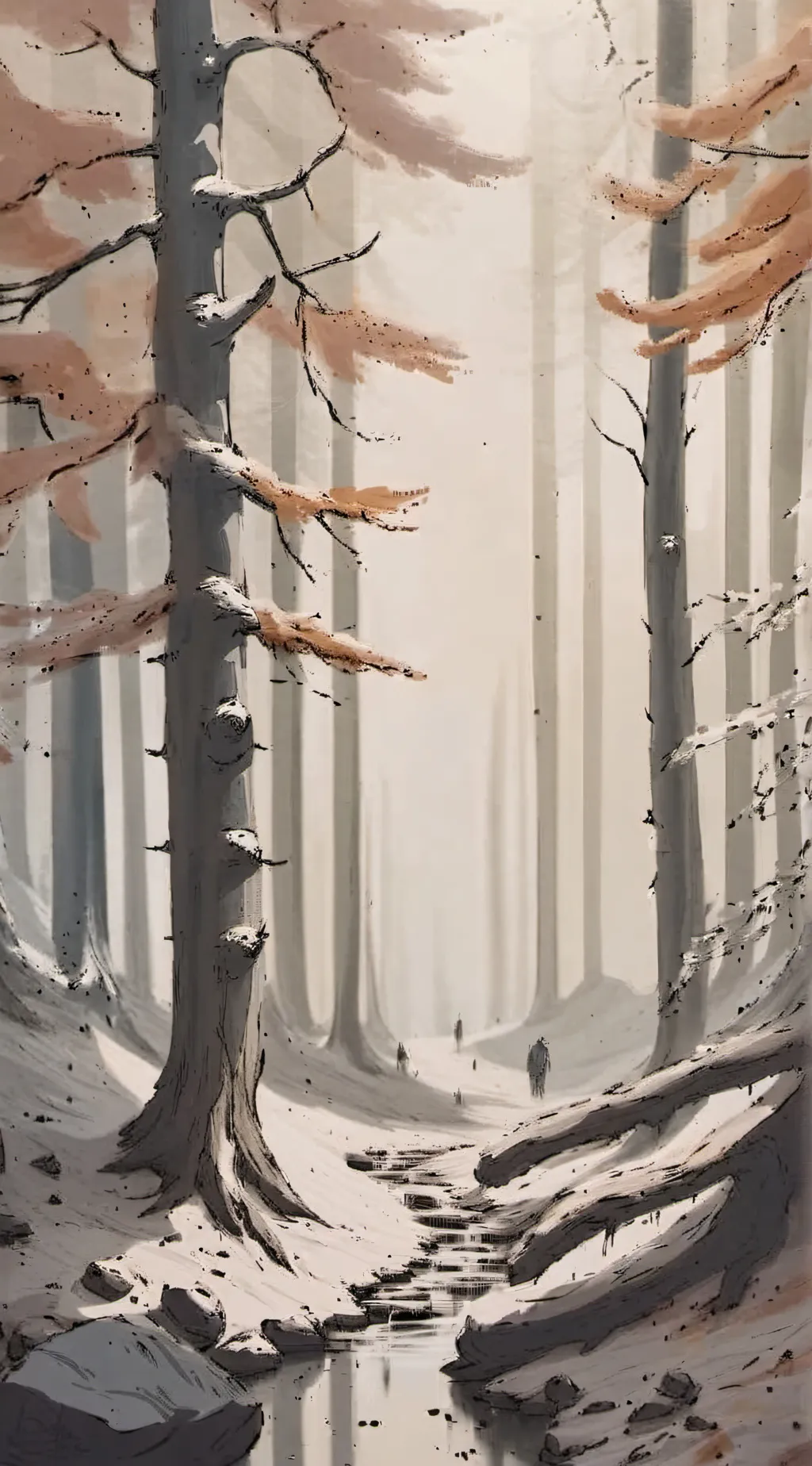 ai character: pee in forest background