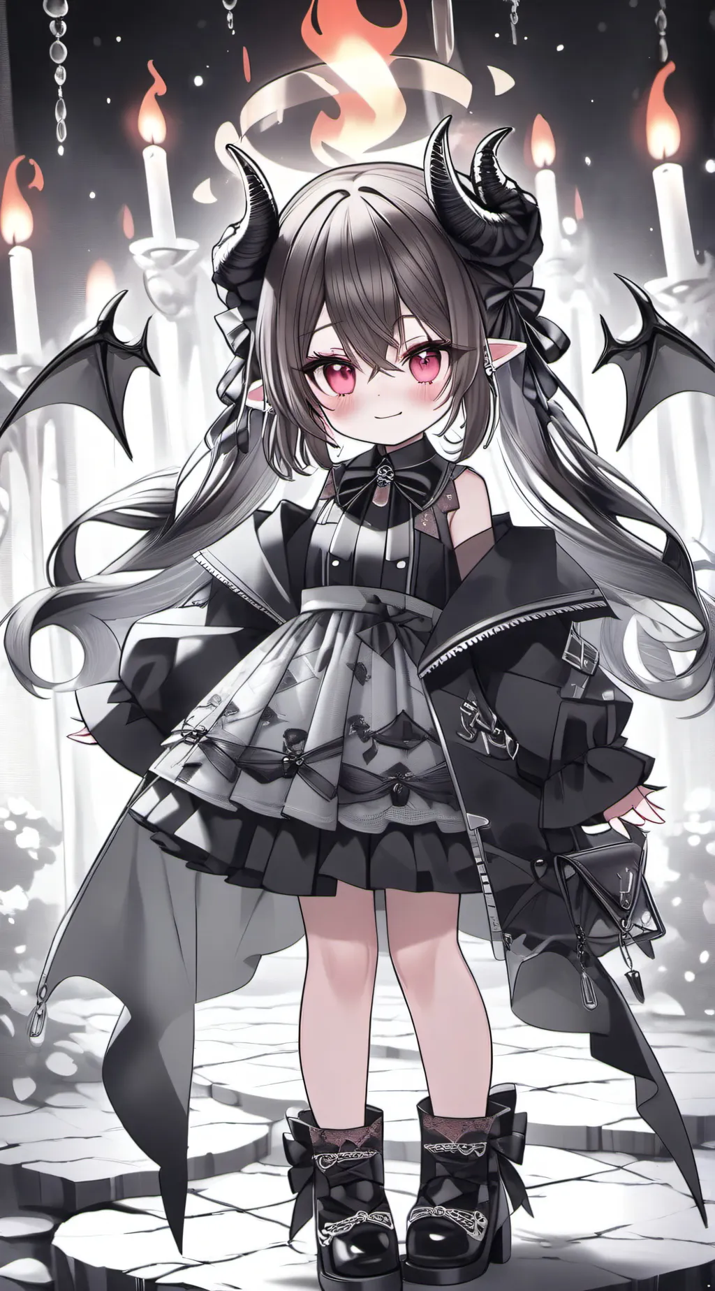 ai character: Little devil kid background