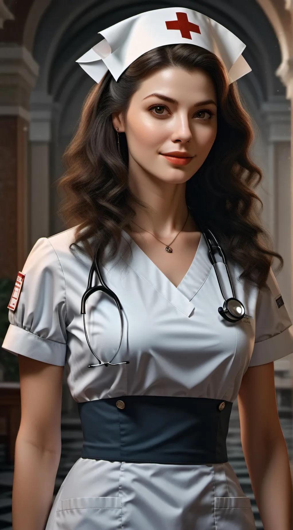 ai character: NURSE LARA background