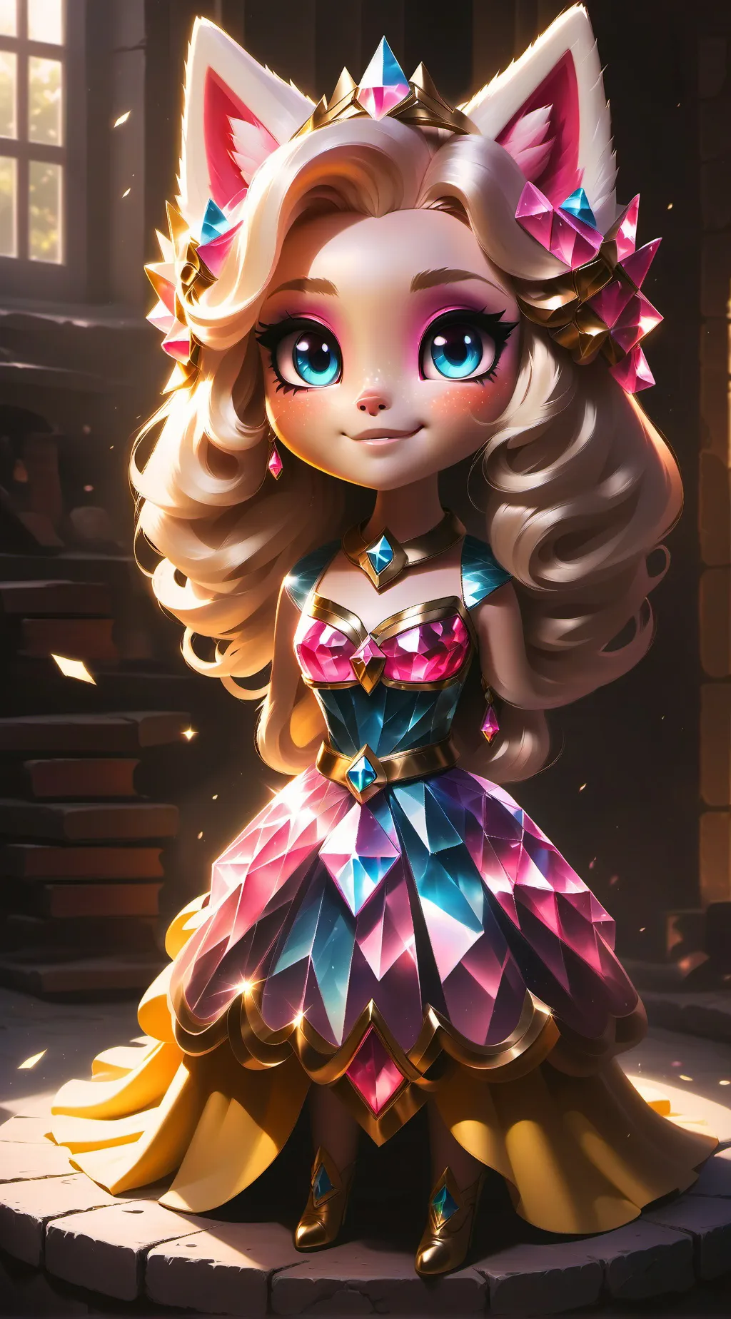 ai character: angelic cutie cat background