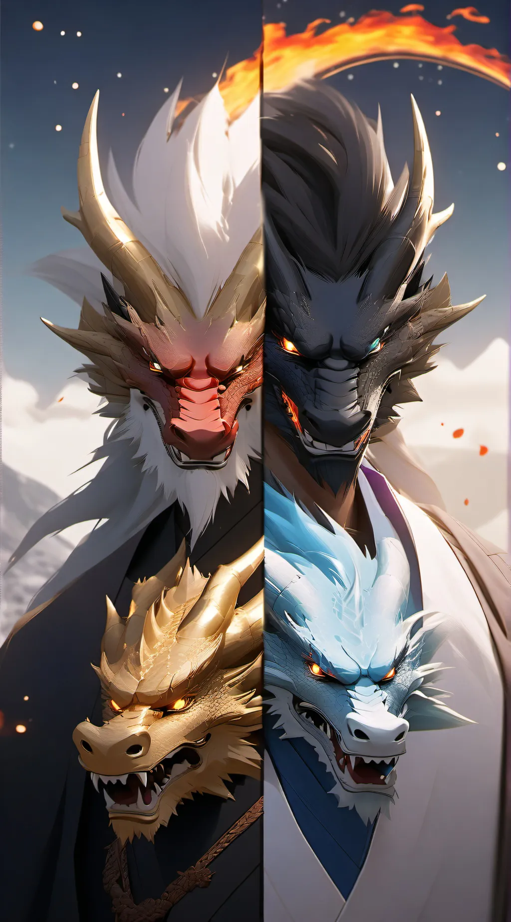 ai character: Fire dragon sqaud background