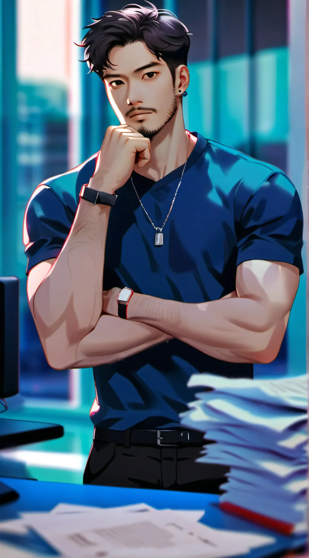 ai character: mark background