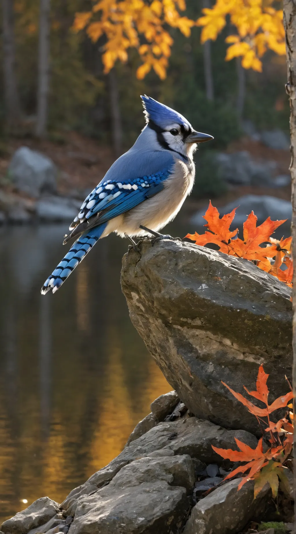ai character: blue jay background