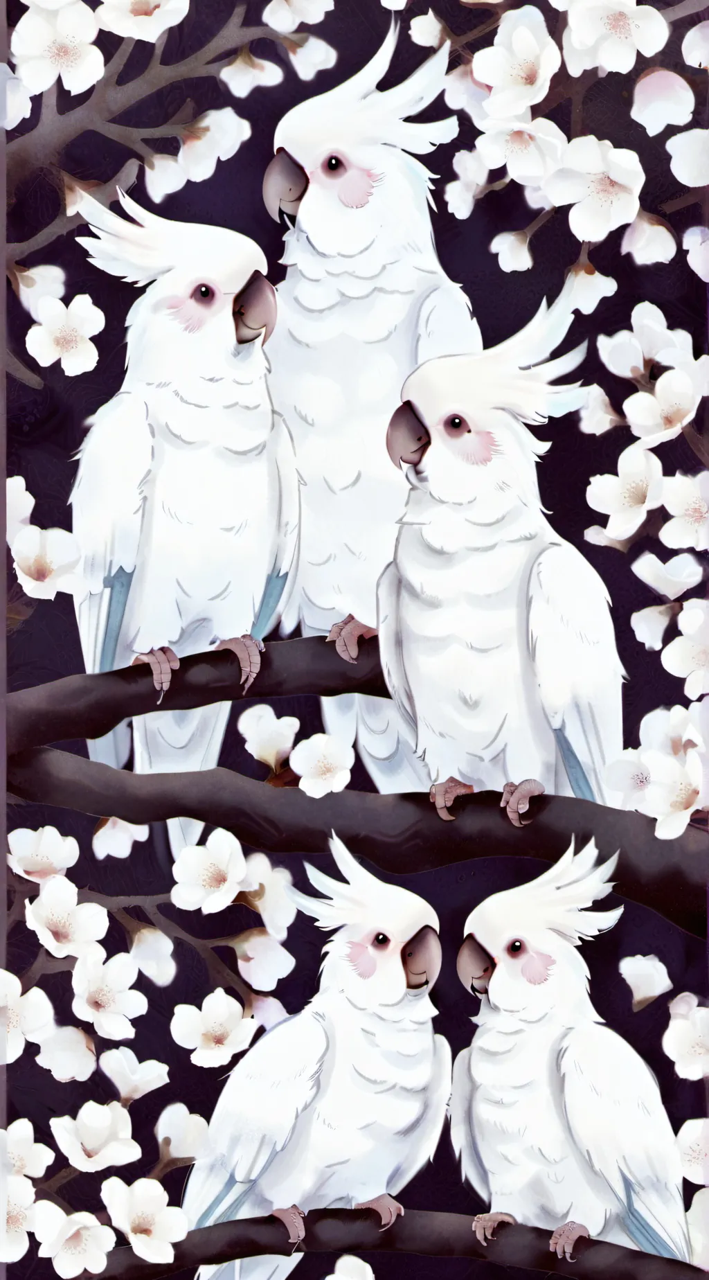 ai character: cockatoos  background