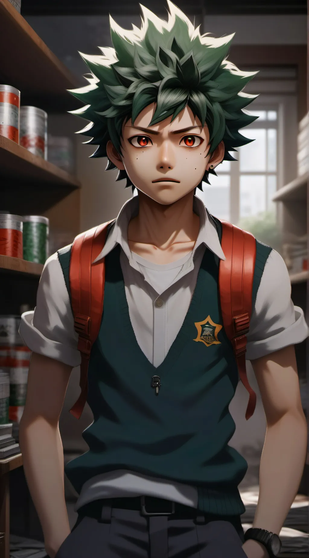 ai character: Bakugo Katsuki background