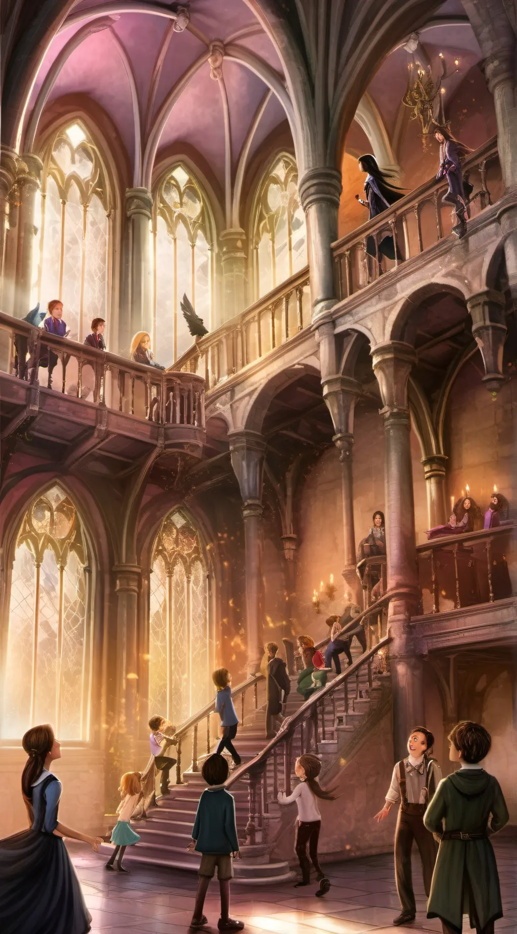 ai character: Hogwart Beachparty background